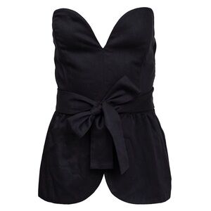Yves Saint Laurent Black Bustier Peplum